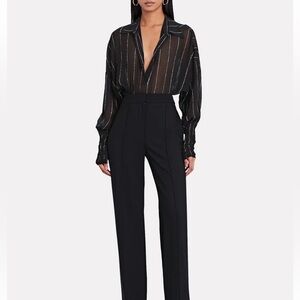 Dion Lee cropped mesh top WHITE with stripes